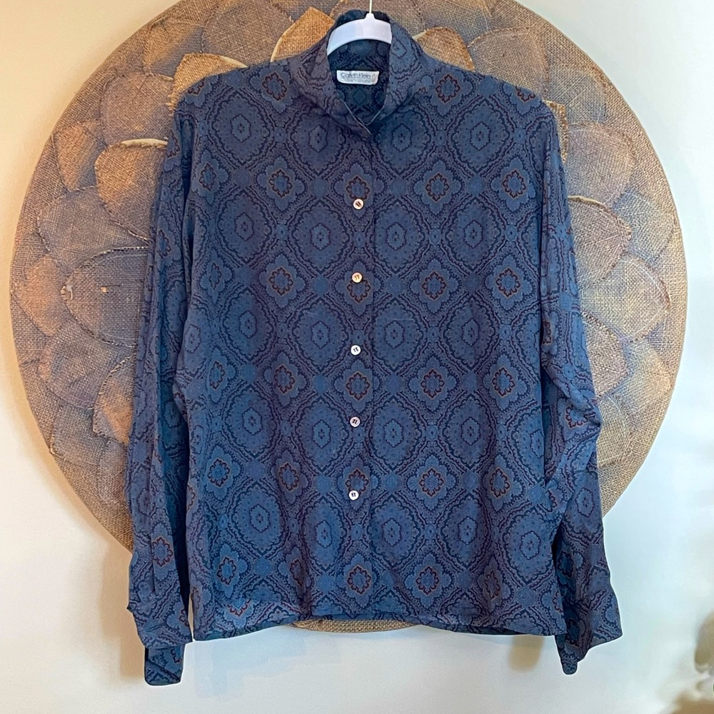 Calvin Klein Classifications Vintage Silk Blouse